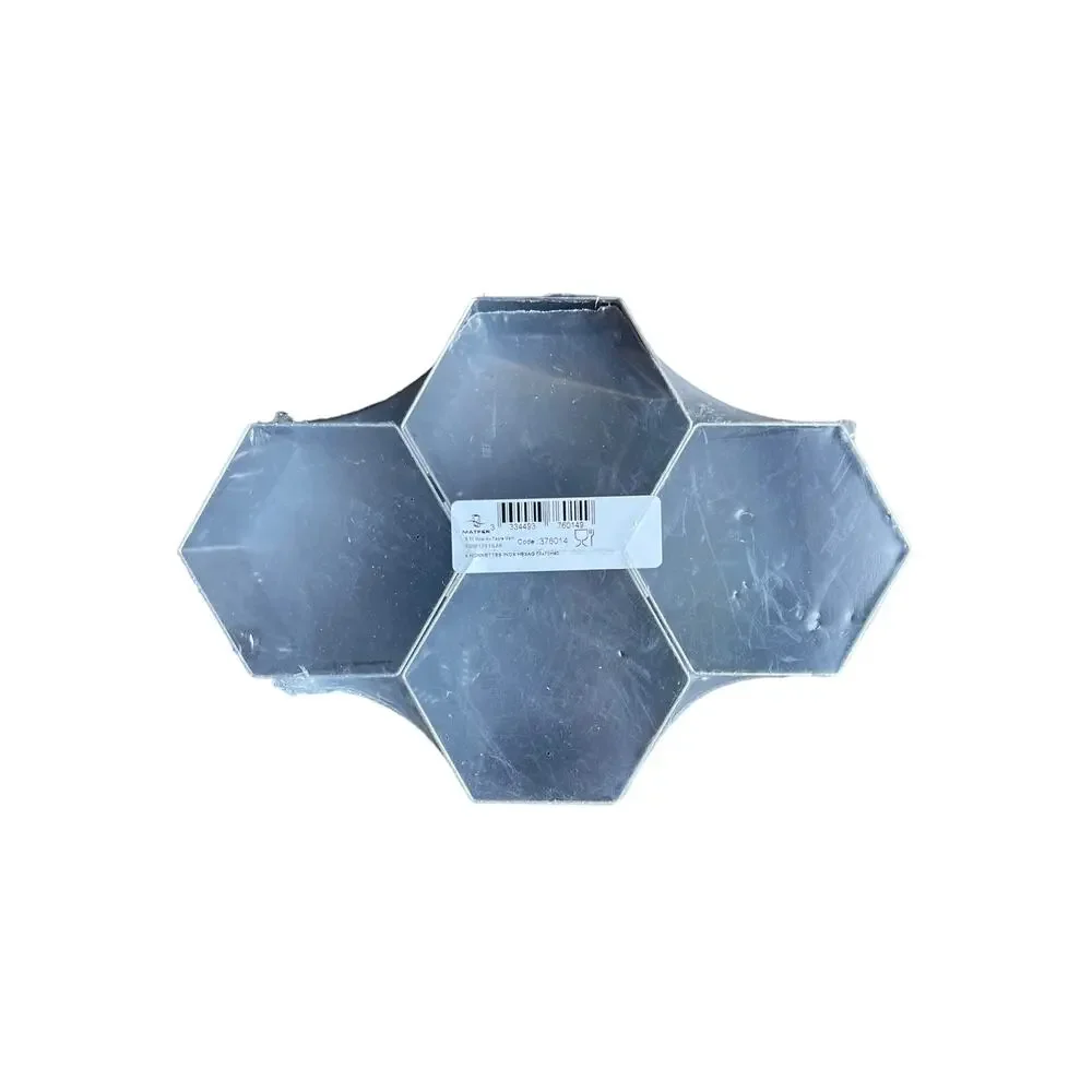 MATFER BOURGEAT Pro Stainless Steel Hexagon Tart Cake Food Rings Set of 4 NWT